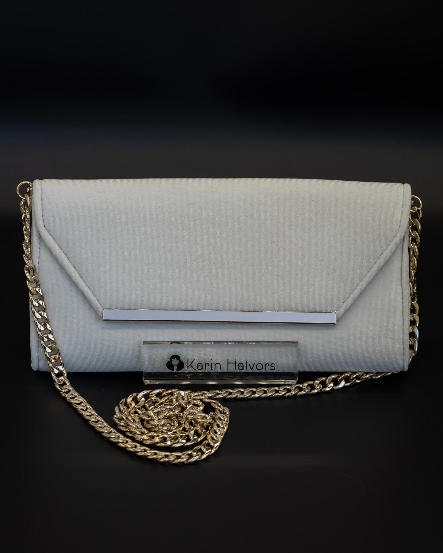 VELVET, clutch bag, WHITE - 2pcs