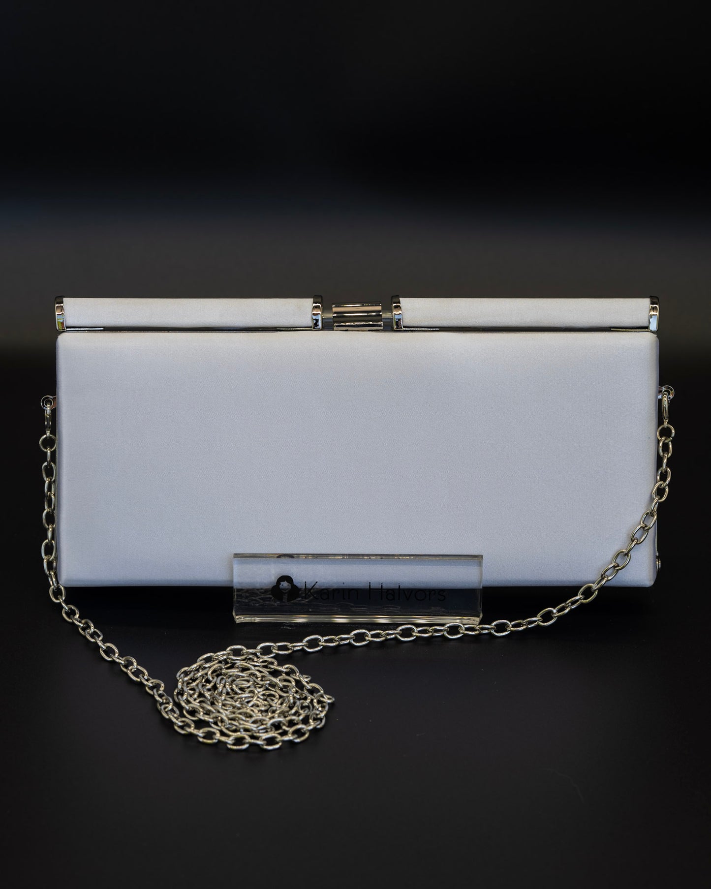 GRETA, Satin Clutch, WHITE - 2pcs